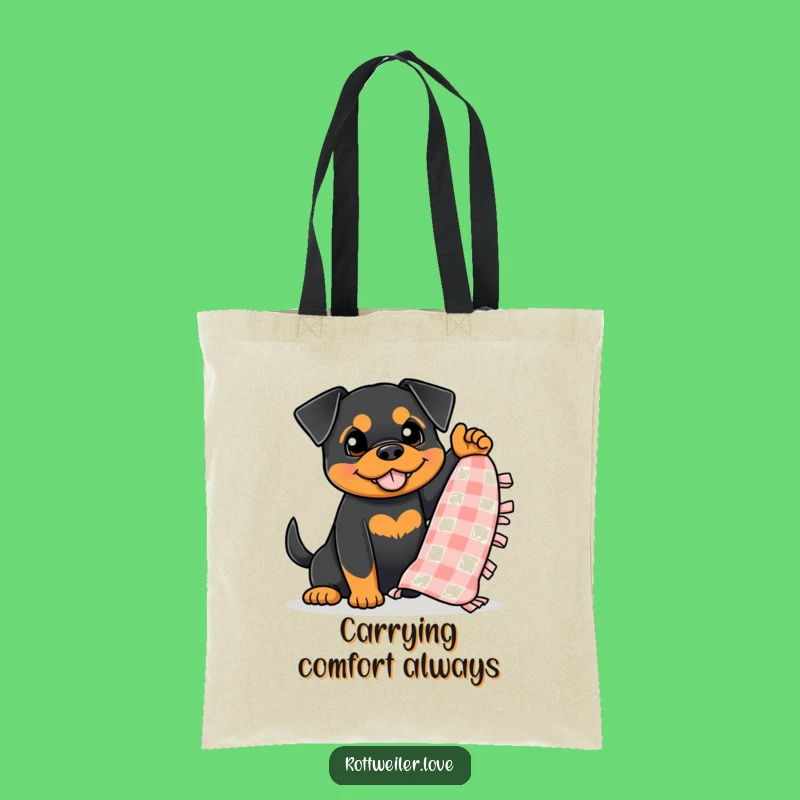 Funny Rottweiler Blanket Tote Bag, Enthusiastic Dog Accessory, Hilarious Cozy Gift