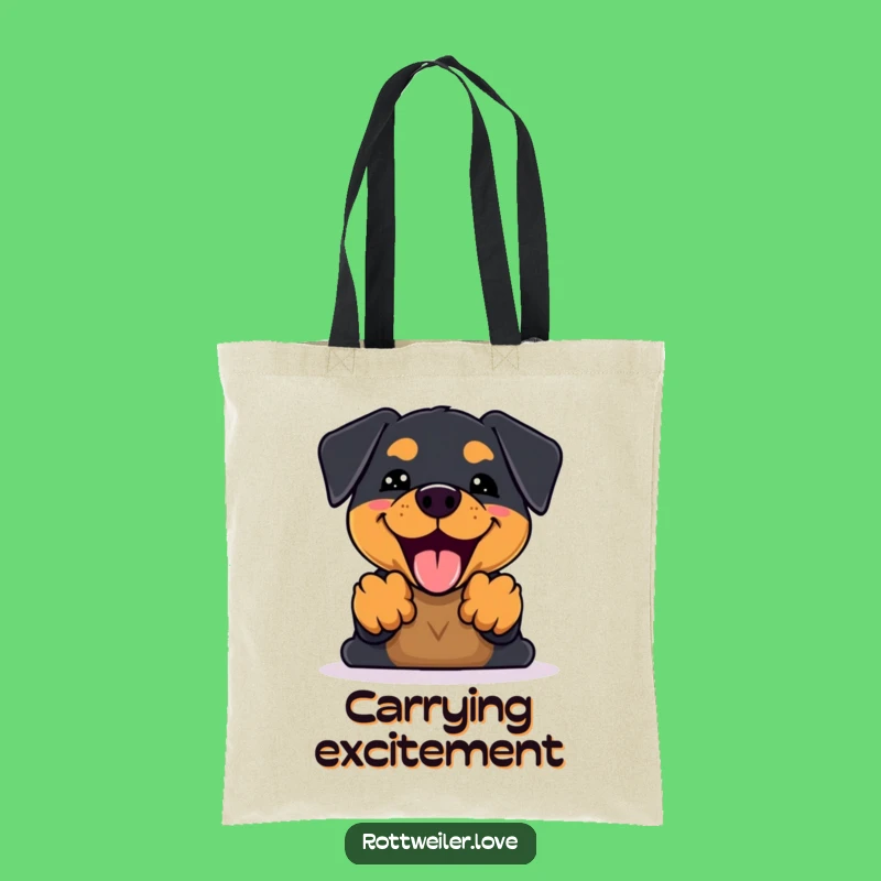 Funny Kawaii Rottweiler Bark Tote Bag: Carry Your Enthusiasm Everywhere!