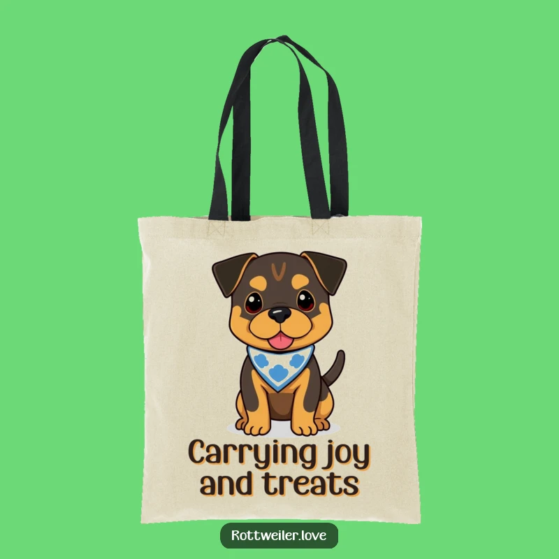 Funny Rottweiler Bandana Tote Bag - Stylish Wagging Tail Shopping Bag Gift