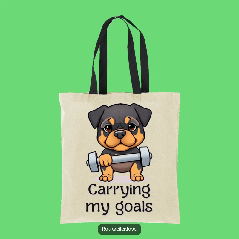 Funny Fit Rottweiler Tote Bag: Carry Your Gains, Gym Humor Gift