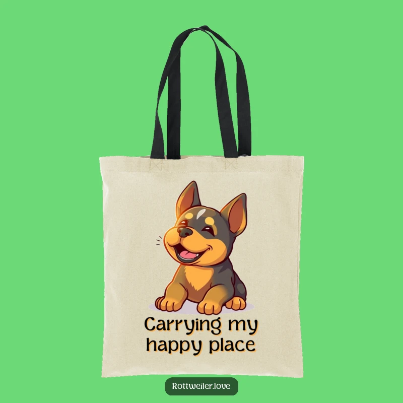 Funny Rottweiler Sunshine Tote Bag: Carry Your Relaxation with This Happy Pup