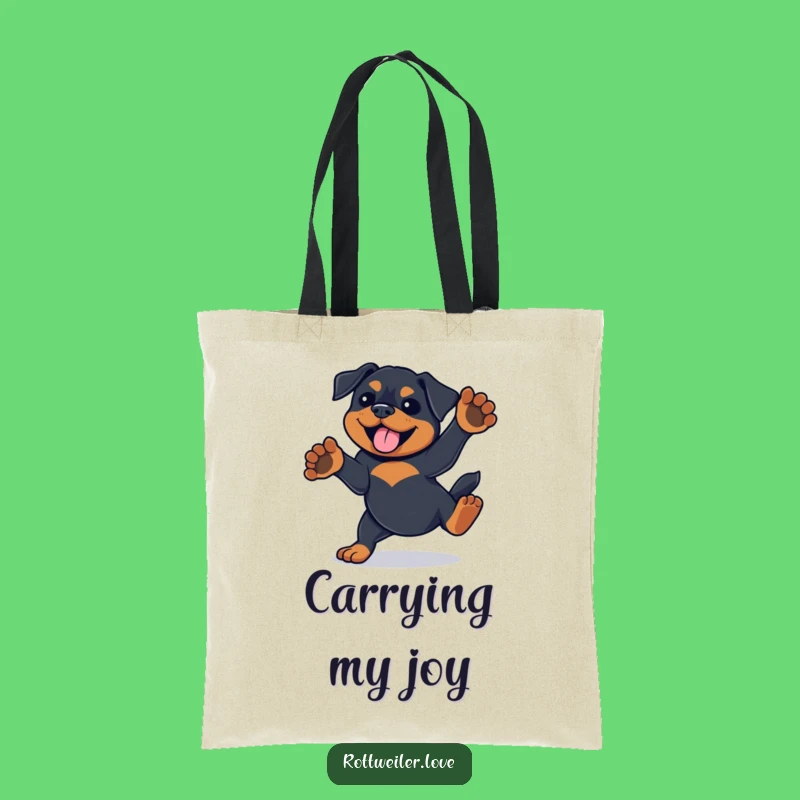 Funny Rottweiler Tote Bag: Playful Spin Companion