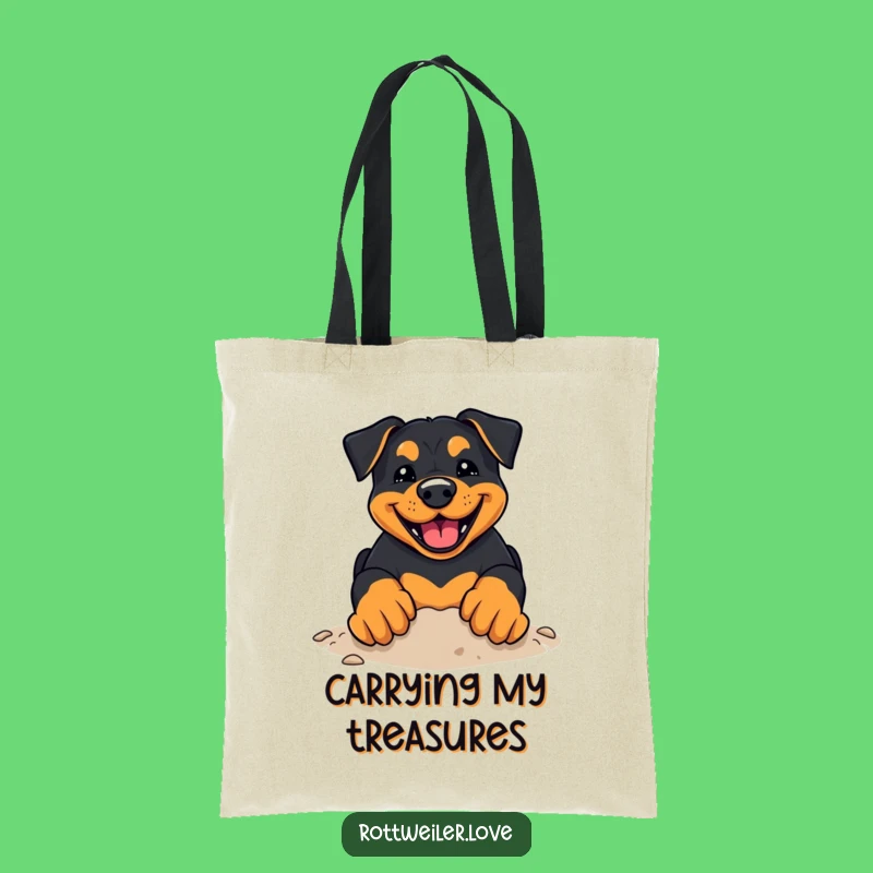 Funny Rottweiler Tote Bag: Digging Dog - Practical Gift!