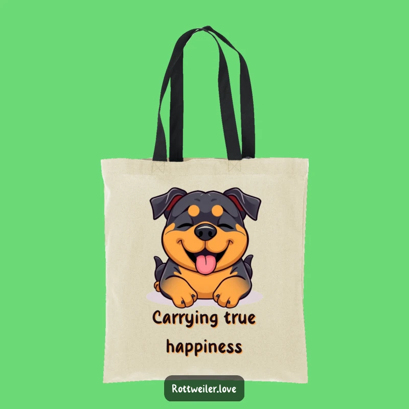 Funny Rottweiler Tote Bag: Blissful Belly Rub Fun