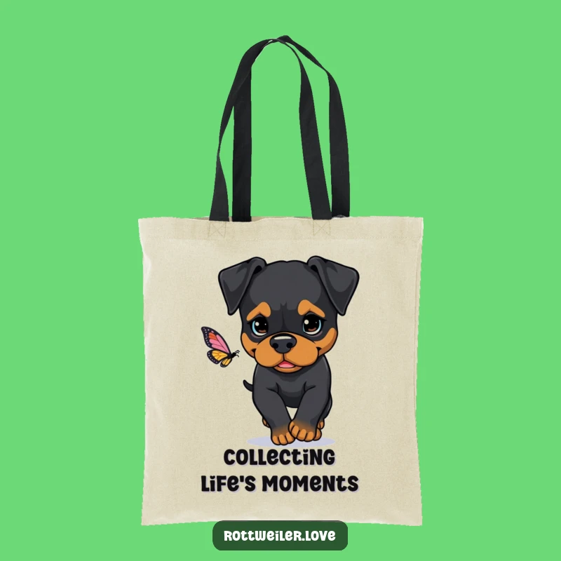 Funny Rottweiler Mission Tote Bag: Carry Your Goals with This Determined Pup