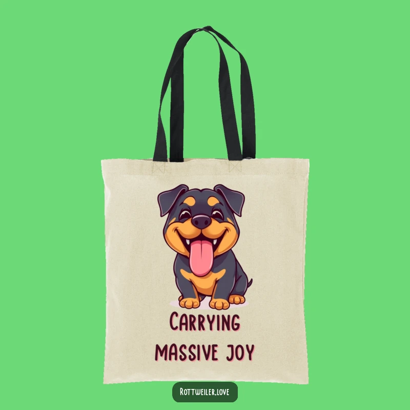 Funny Kawaii Rottweiler Grin Tote Bag: Carry Your Joy Everywhere!