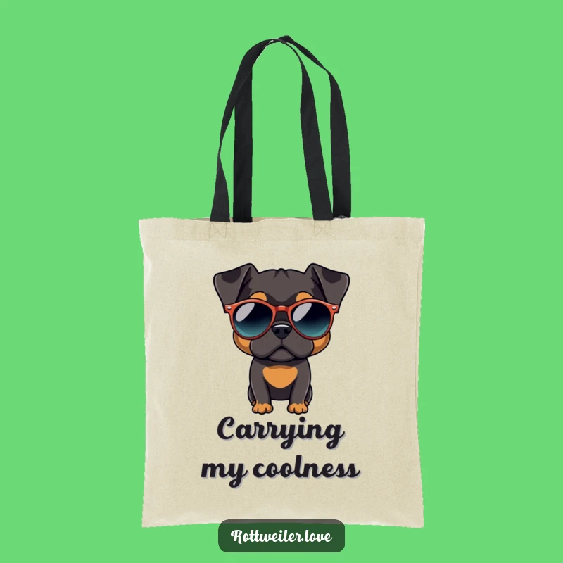 Funny Rottweiler Shades Tote Bag - Cool Dog Accessory Gift