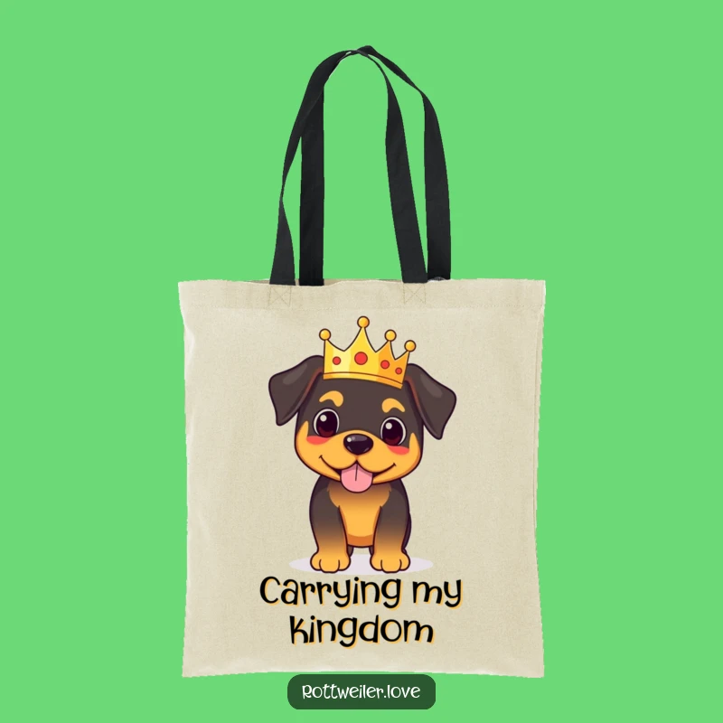 Funny Royal Rottweiler Tote Bag: Carry Your Authority with Style