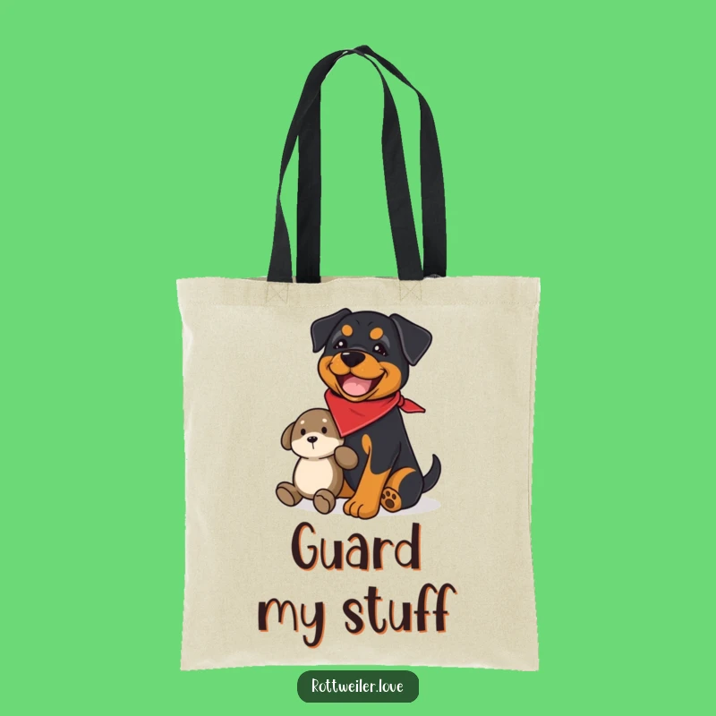 Funny Rottweiler Guard Tote Bag: Carry Your Valuables with Joyful Style