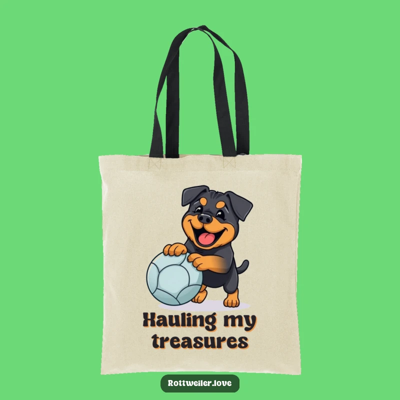 Funny Rottweiler Fetch Tote Bag: Carry Your Essentials with Happy Style