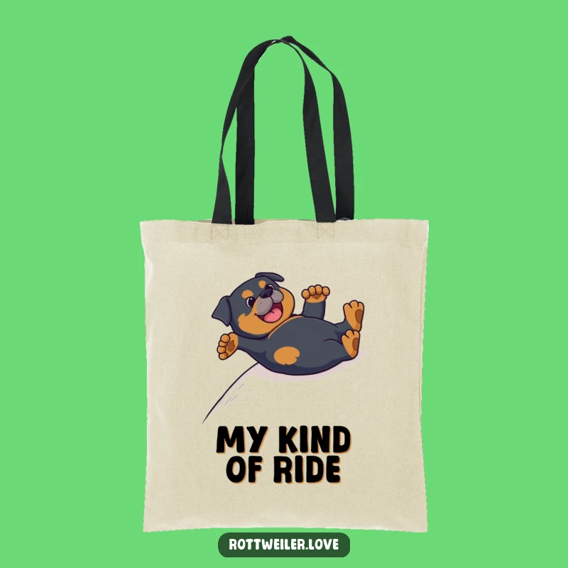 Funny Rottweiler Backslide Tote Bag - Hilarious Dog Accessory Gift